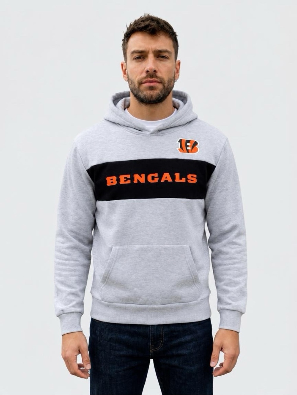 NFL Team Apparel Cincinnati Bengals Gray Hoodie - Unisex Small